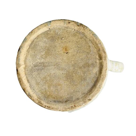 Vintage Stoneware 7” Pitcher Cream Brown Morton ? Pottery Vase Home Decor - Picture 4 of 13